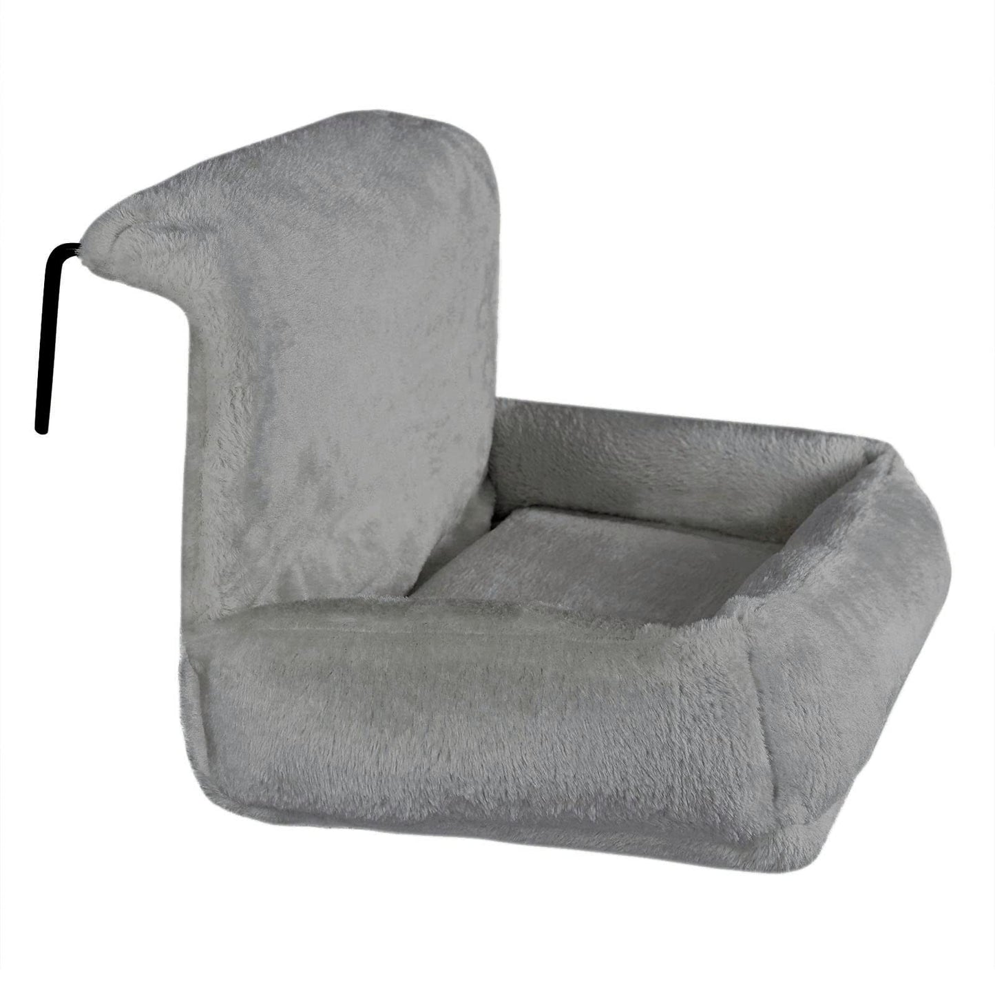 Mikrofgo Katzenheizungsliege mit kuscheligem Plüschbezug, warmes Katzenbett zum Einhängen mit Metallhaken für alle gängigen Heizungen, waschbare Katzenhängematte aus gemütlichem Material, dunkelgrau
