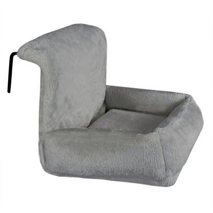 Mikrofgo Katzenheizungsliege mit kuscheligem Plüschbezug, warmes Katzenbett zum Einhängen mit Metallhaken für alle gängigen Heizungen, waschbare Katzenhängematte aus gemütlichem Material, dunkelgrau