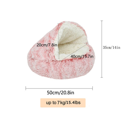Mikrofgo Beruhigendes Bett für Katzen und Kleine Hunde, Katzenbett Waschbar Haustierbett,50 cm Donut Flauschig Rund Cat Bed,Weiche Kuschelbett für Den Schlaf im Innenbereich