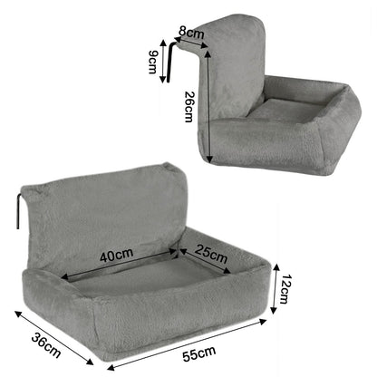 Mikrofgo Katzenheizungsliege mit kuscheligem Plüschbezug, warmes Katzenbett zum Einhängen mit Metallhaken für alle gängigen Heizungen, waschbare Katzenhängematte aus gemütlichem Material, dunkelgrau