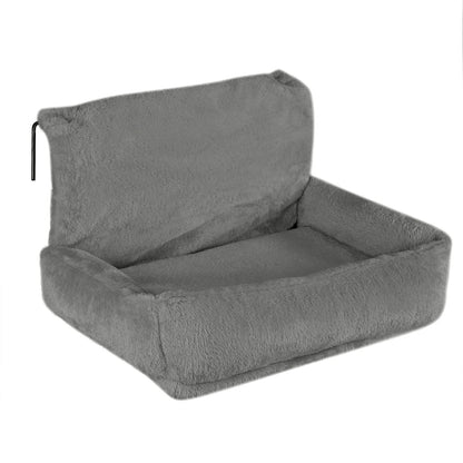 Mikrofgo Katzenheizungsliege mit kuscheligem Plüschbezug, warmes Katzenbett zum Einhängen mit Metallhaken für alle gängigen Heizungen, waschbare Katzenhängematte aus gemütlichem Material, dunkelgrau
