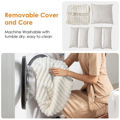 Mikrofgo Katzenbett Flauschig Washbar 50x48x15 cm, Plüsch Katzen Schlafplatz Weich und Warm für Katzen Kleine Hunde, Orthopädisches Kuschelbett mit Rutigfester Boden Weiß