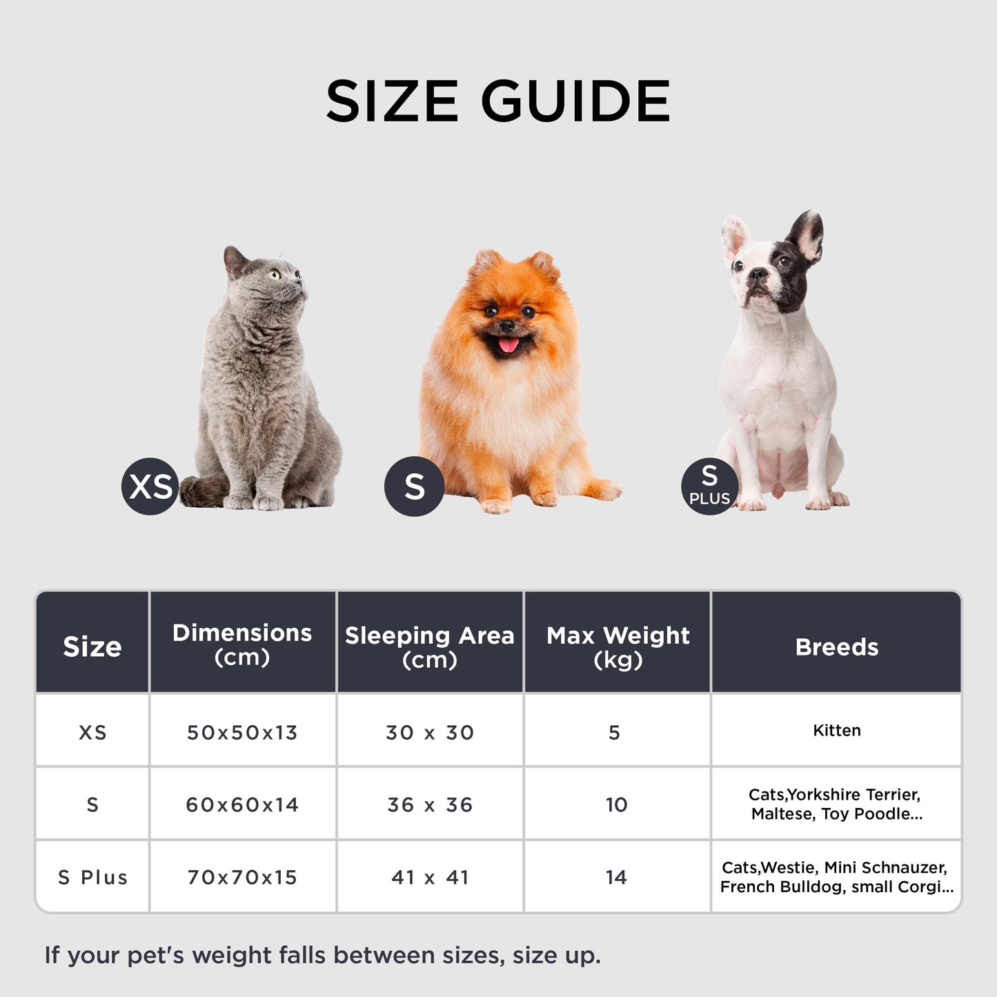 Mikrofgo Hundebett waschbar Flauschiges Katzenbett - Ø 60 cm Katzenschlafplatz für Katzen und kleine Hunde, plüsch Katzenkissen rund Kuschelbett, Hellgrau