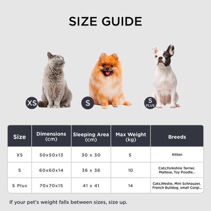 Mikrofgo Hundebett waschbar Flauschiges Katzenbett - Ø 60 cm Katzenschlafplatz für Katzen und kleine Hunde, plüsch Katzenkissen rund Kuschelbett, Hellgrau