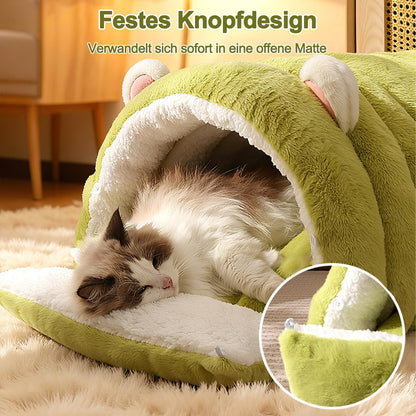 Mikrofgo Katzenhöhlenbett, Haustierzelt Mit Rutschfestem Boden, Niedliches Katzenhaus, Weicher, Warmer Haustierunterschlupf, Weiches Und Bequemes Hundebett(M, Grau)